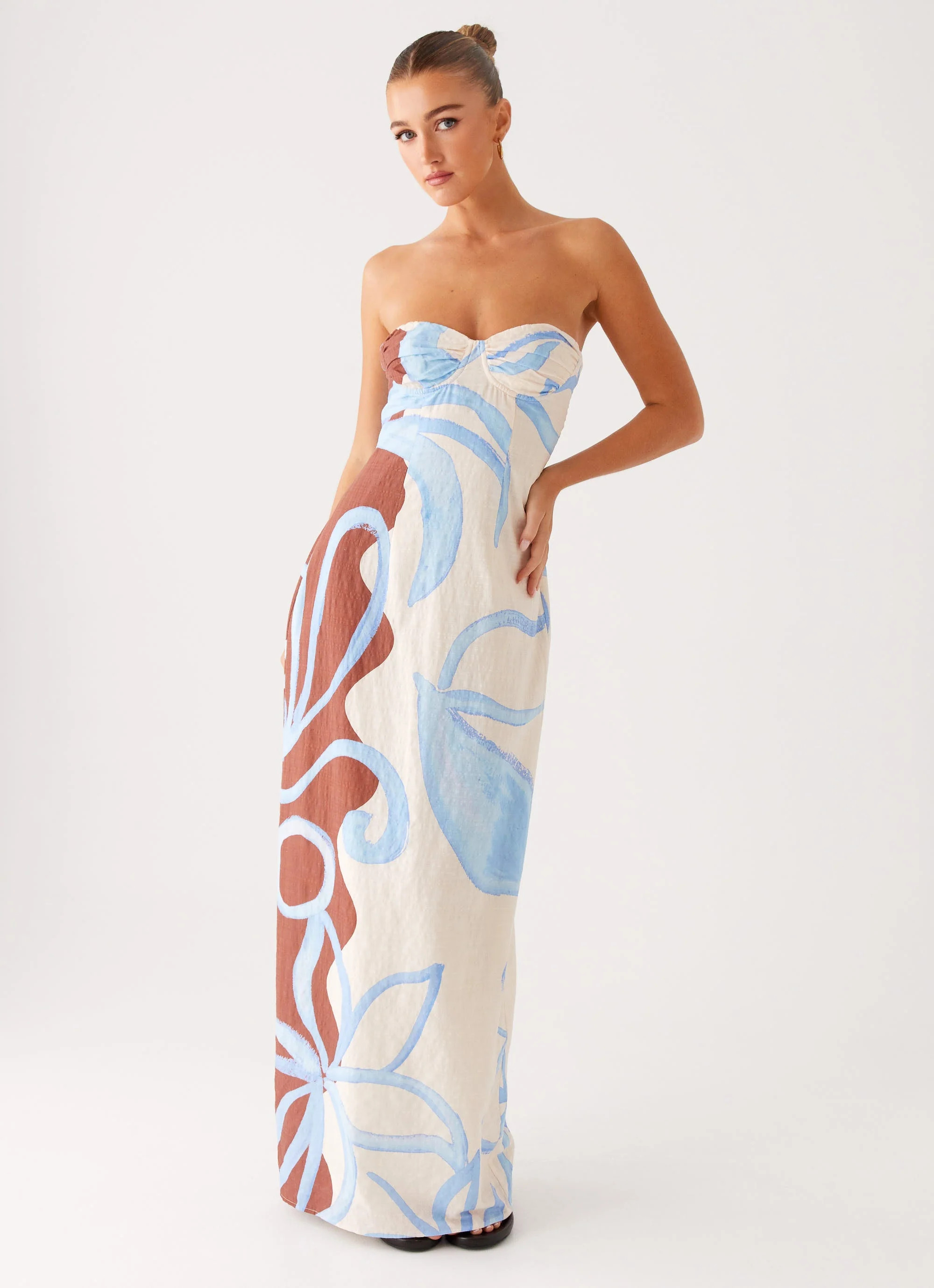 Raiden Maxi Dress - Bloom Wave Print | Peppermayo (Global)