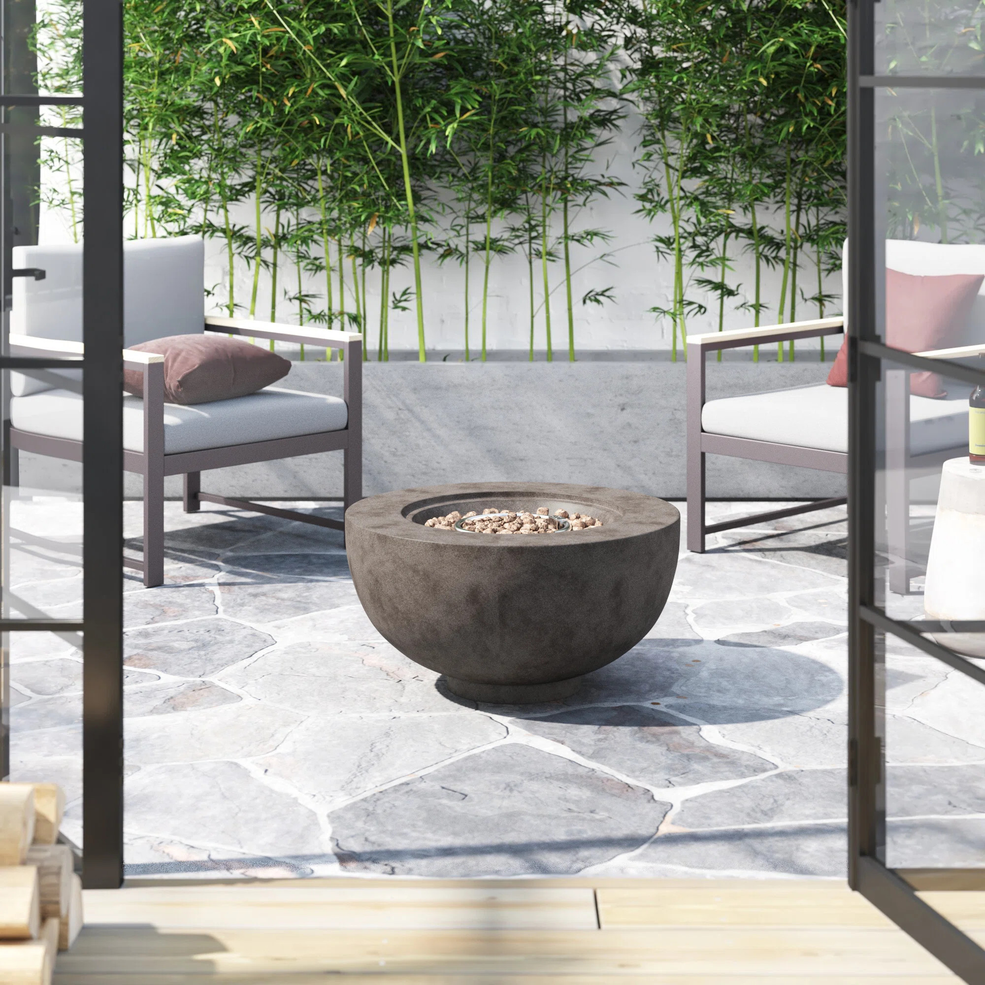 Keaton 14.5" H x 27.5" W Steel Propane Outdoor Fire Pit | Wayfair North America