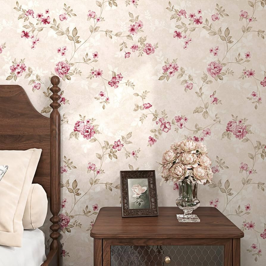 WESTICK Pink Floral Contact Paper for Walls Floral Peel and Stick Pink Wallpaper Vintage Self Adh... | Amazon (US)