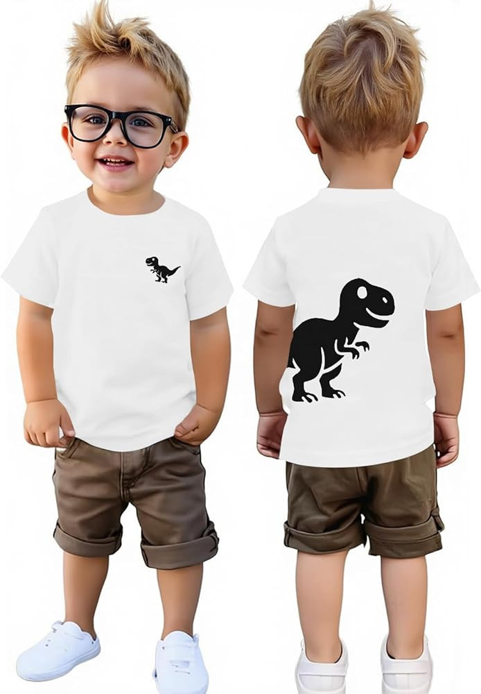 Haloumoning Toddler Baby Boy Short Sleeve Dinosaur T-Shirts Kids Summer Casual Graphic Top Tees 9... | Amazon (US)