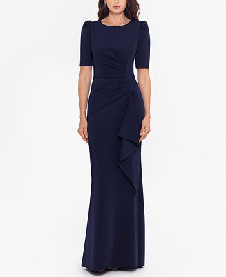 XSCAPE Ruched A-Line Gown - Macy's | Macy's