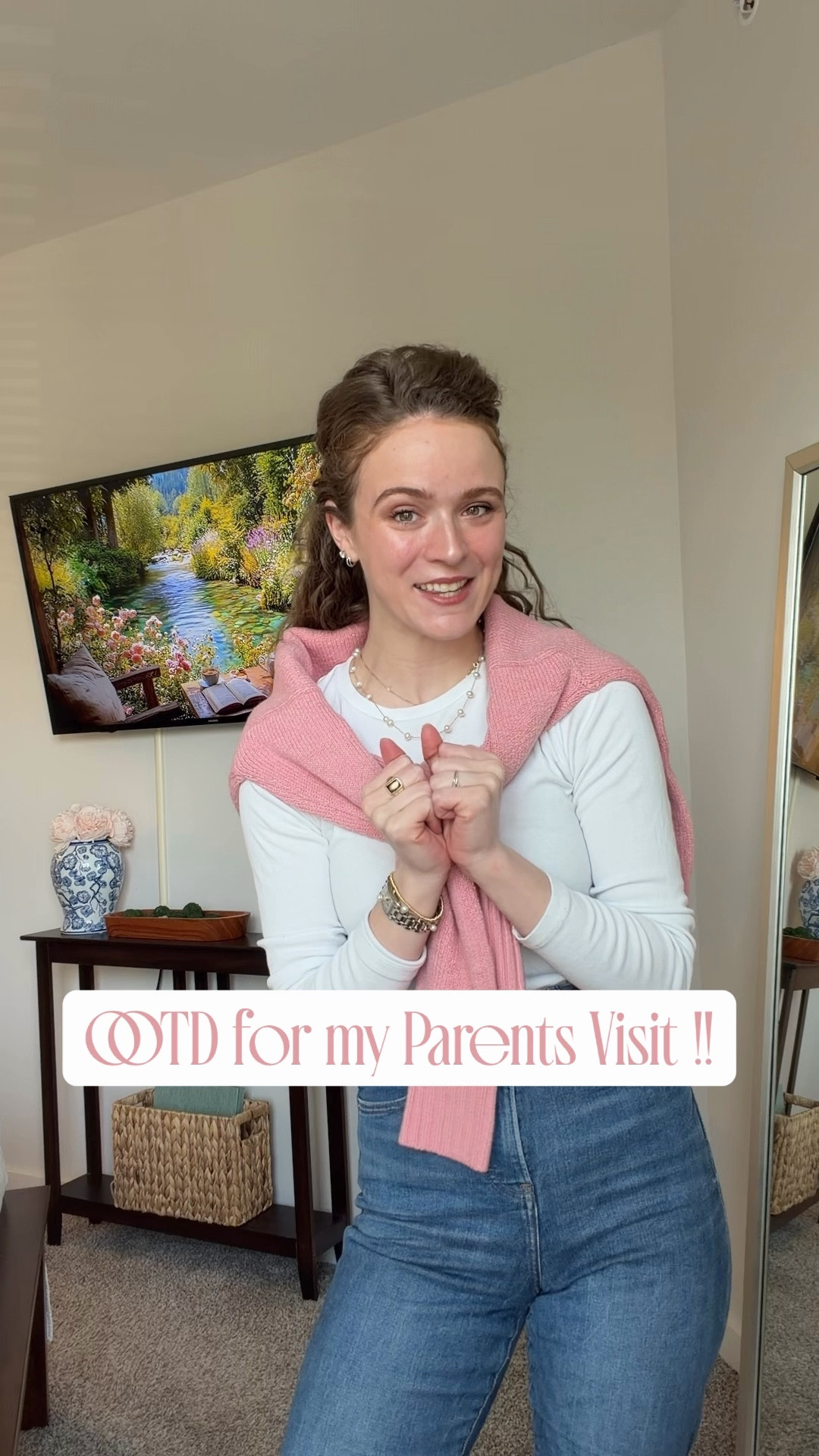 OOTD for a lovely visit with my parents! Whenever we have family come in town, we love to have a little family party to celebrate 🤍 Here’s what I wore!! 
Long sleeve: @jcrew 
Sweater: Francesca’s 
Jeans: @Express 
Loafers: @jcrew 
Belt: Tory Burch 

#LTKootd #LTKgrwm