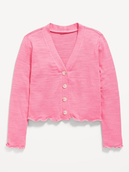 Cozy Cropped Button-Front Cardigan Sweater for Girls | Old Navy (US)