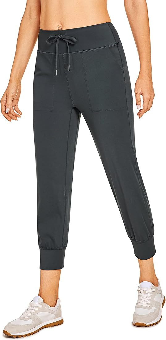 CRZ YOGA Women's Naked Feeling Workout Yoga Capri Joggers with Pockets High Waist Drawstring Stre... | Amazon (US)