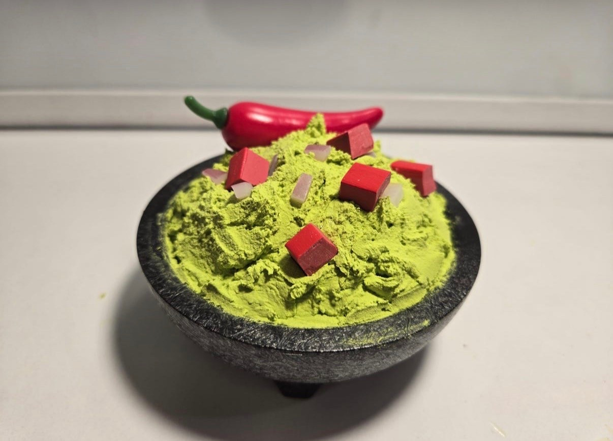 Fake guac for your plate wall