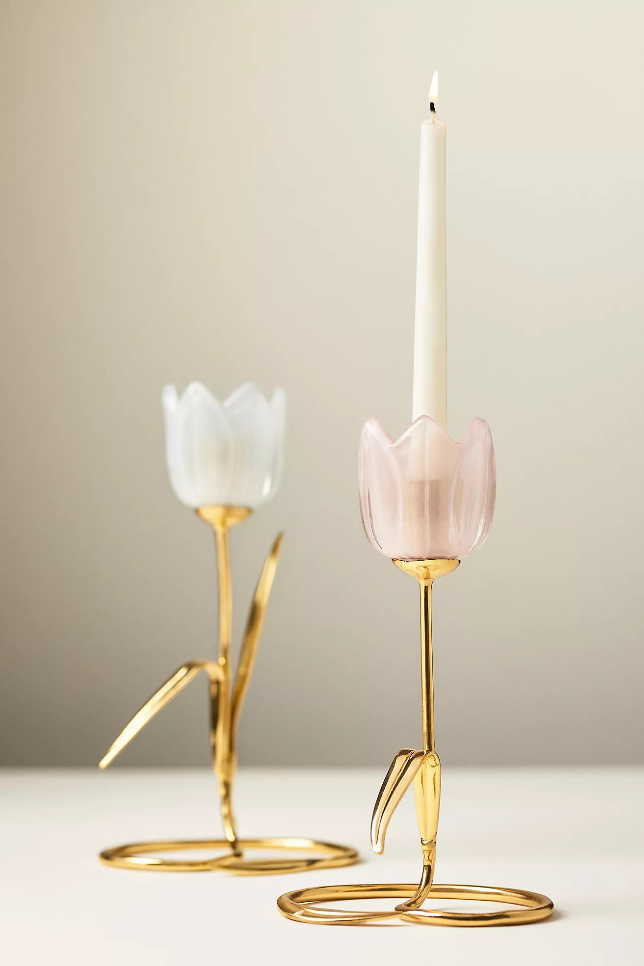 Tulip Brass Candle Holder | Anthropologie (US)