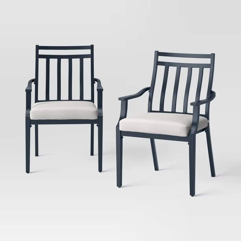 Fairmont 2pk Stationary Patio Dining Chairs, Outdoor Furniture - Linen - Threshold™ | Target