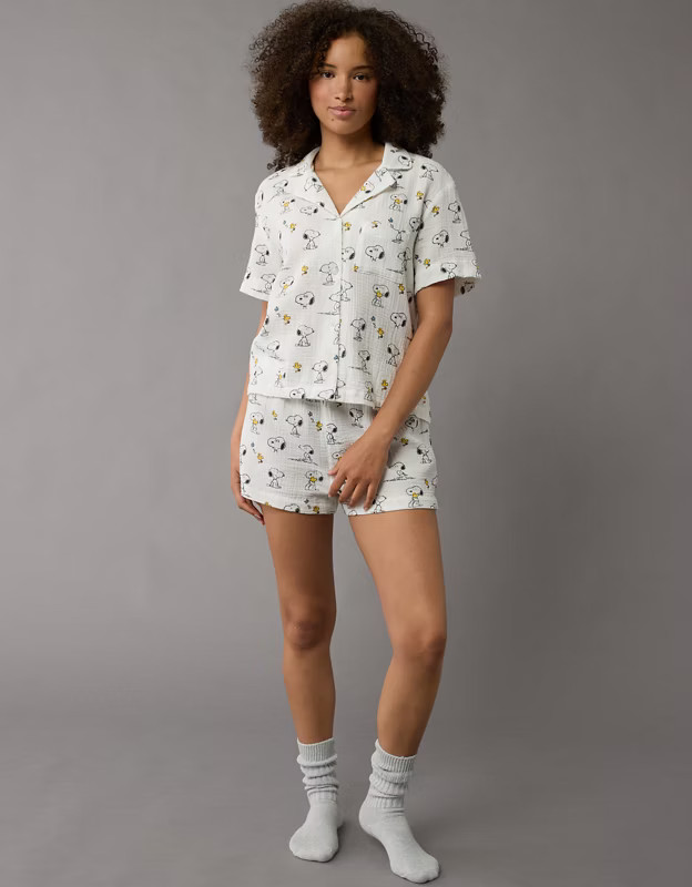 AE Peanuts PJ Top & Shorts Set | American Eagle Outfitters (US & CA)