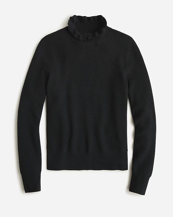 Ruffleneck merino wool-blend sweater | J.Crew US