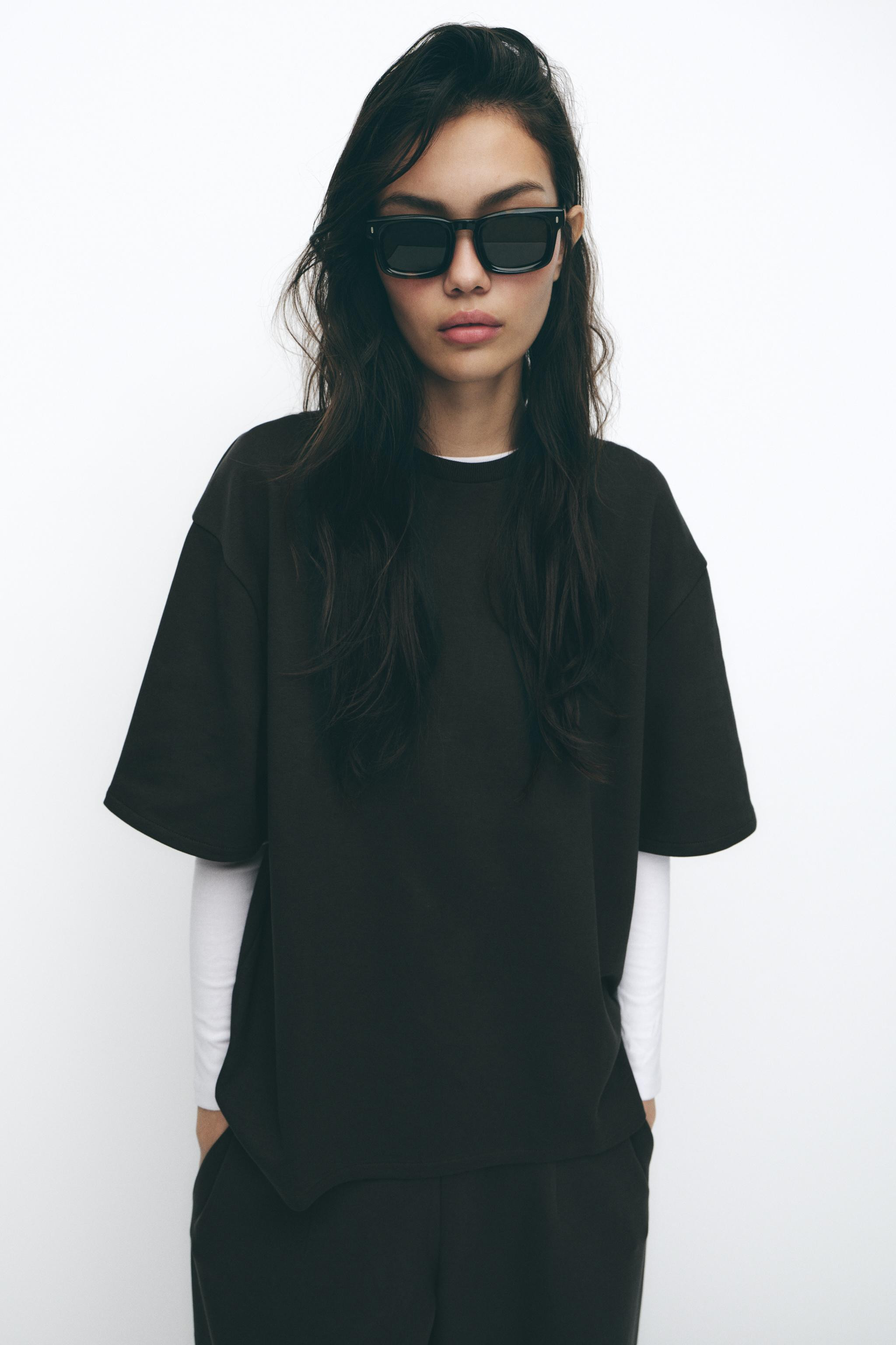 SHORT SLEEVE INTERLOCK SWEATSHIRT | Zara US