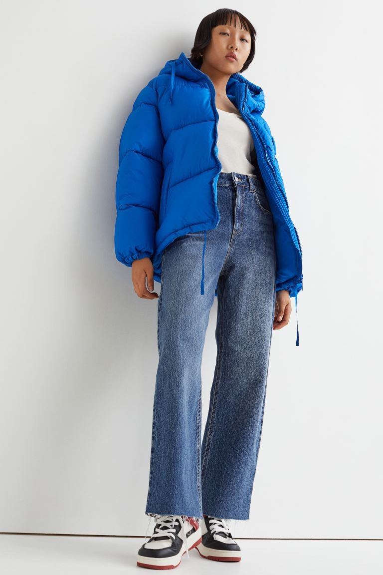 5-Pocket-Jeans in 7/8-Länge aus gewaschenem Baumwolldenim. Modell mit hohem Bund, Reißverschlus... | H&M (DE, AT, CH, NL, FI)