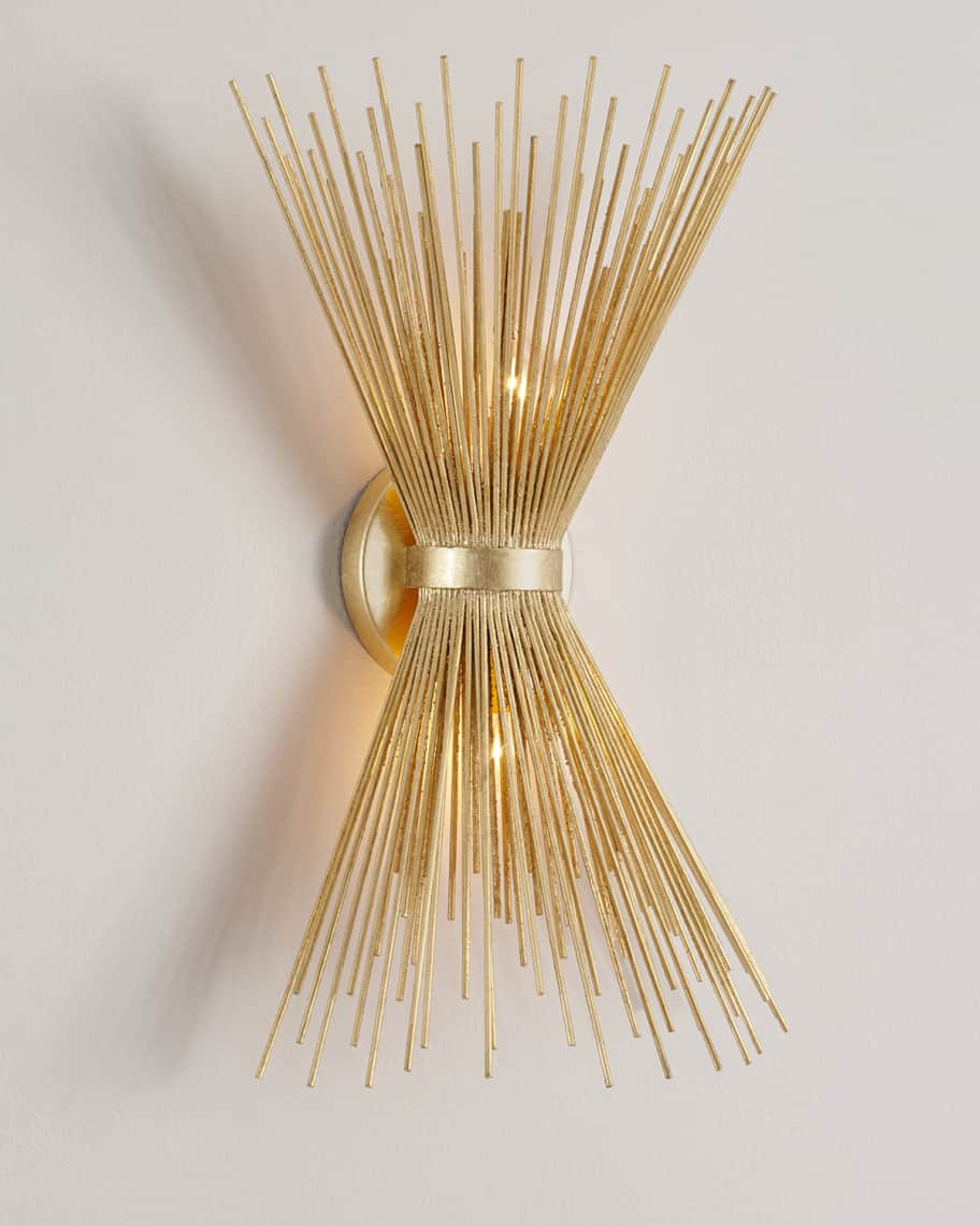 Spray Sconce in Gold Leaf | Neiman Marcus