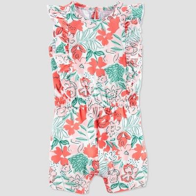Baby Girls' Floral Short Romper - Just One You® made by carter's Pink | Target