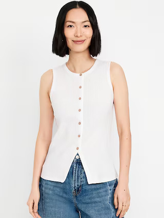 Button-Down Ribbed Top | Old Navy (US)