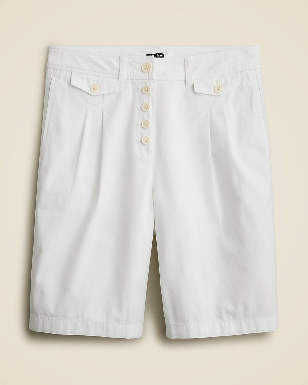 Pleated button-front short in chino | J. Crew US
