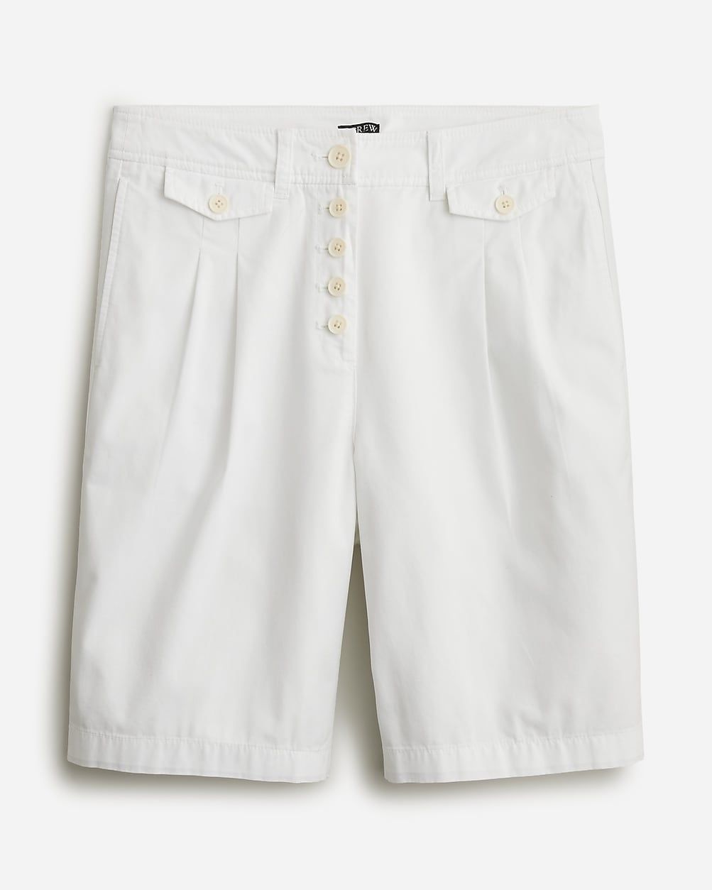Pleated button-front short in chino | J.Crew US