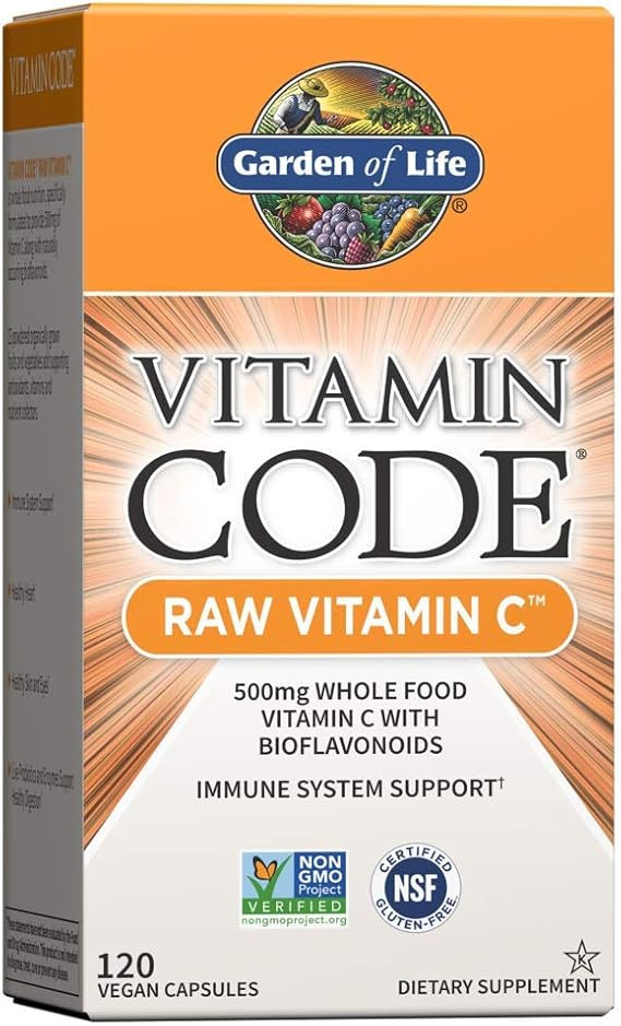 Garden of Life Vitamin C - Vitamin Code Raw Vitamin C - 120 Vegan Capsules, 500mg Whole Food Vita... | Amazon (US)