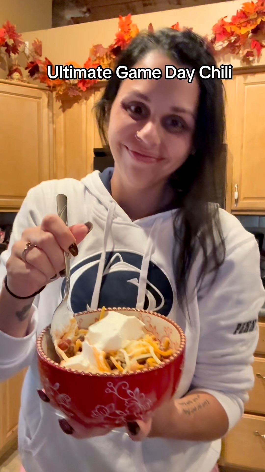 My Award Winning Ultimate Game Day Chili will have your guests wanting more! This is perfect for Football and Hockey games!

INGREDIENTS:
 🧡1-1.5lbs beef chuck roast, cut into 1” cubes
🧡1lb ground beef
🧡1lb Mild Italian Sausage, casing removed and sausage crumbled
🧡1 large red onion, chopped
🧡1 large red bell pepper, chopped
🧡1 yellow bell pepper, chopped
🧡Black pepper
🧡2 garlic cloves, chopped
🧡1 (16oz) crushed tomatoes
🧡1 (4oz) can mild green chiles, chopped
🧡1/2 cup chili sauce
🧡1 cup beef broth
🧡1 tbs cumin powder
🧡1 tbs chili powder
🧡2 tsp salt
🧡1/2 tsp ground cayenne pepper
🧡1 small can tomato paste
🧡1 can beer
🧡1 (8oz) can white cannellini beans
🧡1 (8oz) can red kidney beans
🧡1 (8oz) can black beans
🧡 Shredded cheddar cheese (garnish)
🧡Sour cream (garnish)
🧡Green onions, chopped (garnish)

DIRECTIONS:

🧡Combine the meats and cook over medium heat until evenly browned
🧡Drain grease and season with salt and pepper
🧡Put meat in a crockpot and add the onion, peppers, and garlic
🧡Add all other ingredients, except the beans
🧡Cook on low for 4-6 hours, or high for 2-4 hours
🧡During the last 20 minutes, add the beans
🧡Serve chili with cheddar cheese, sour cream, and onions, if desired
🧡Enjoy!

#fallrecipe #chili #recipe #easyrecipe #comfortfood

#LTKSeasonal #LTKParties #LTKHome