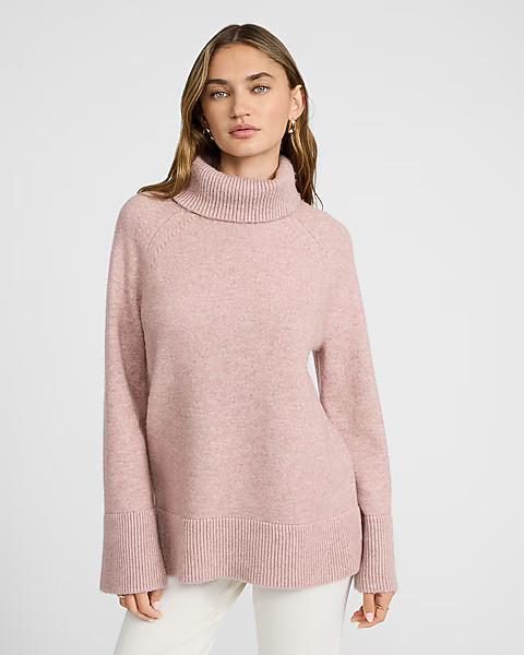 Plush Turtleneck Tunic Sweater | Express