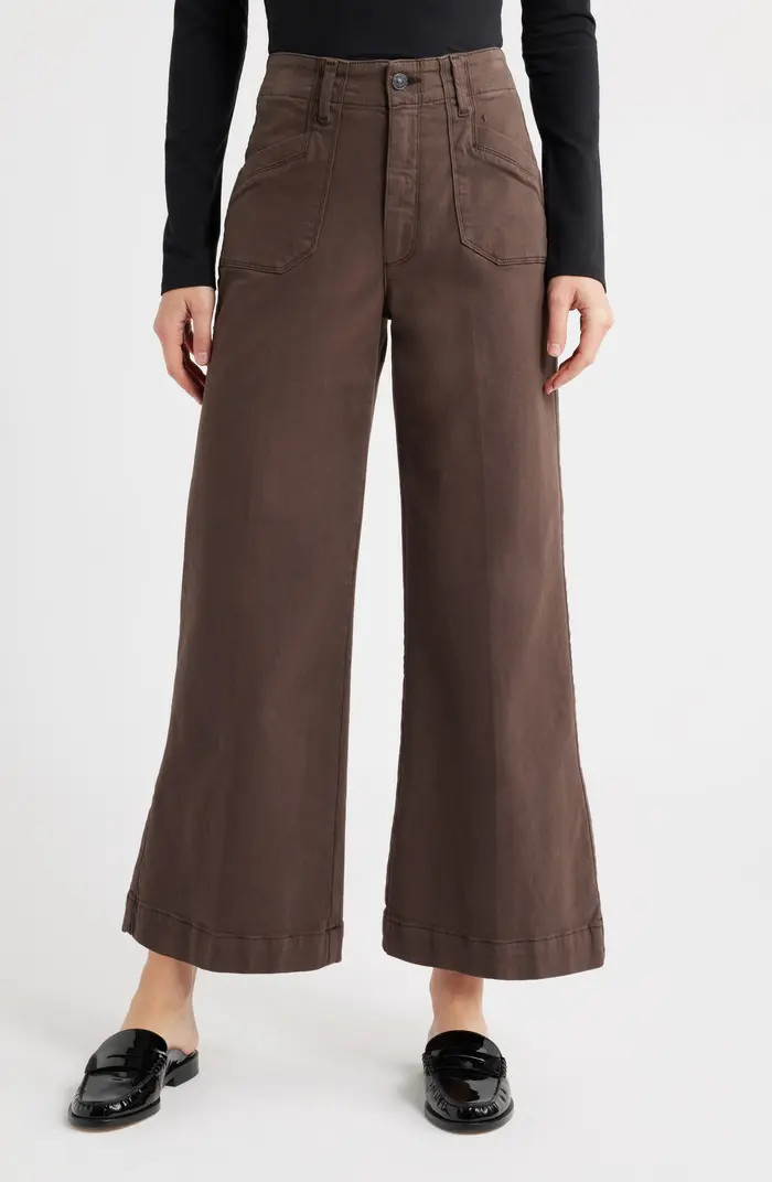 PAIGE Anessa High Waist Ankle Wide Leg Utility Pants | Nordstrom | Nordstrom