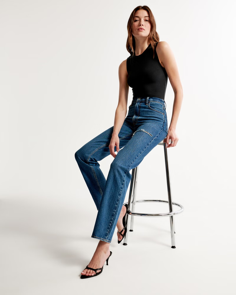 Women's Ultra High Rise 90s Straight Jean | Women's Bottoms | Abercrombie.com | Abercrombie & Fitch (US)