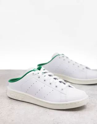 adidas Originals Sustainable Stan Smith mule trainers in white and green | ASOS (Global)