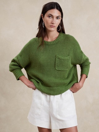 Linen-Cotton Boxy Sweater | Banana Republic (US)