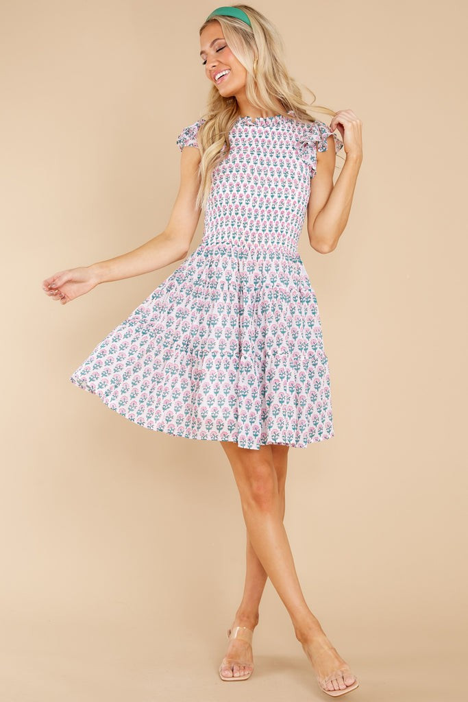 Boti Green Smocked Flirty Short Dress | Red Dress 