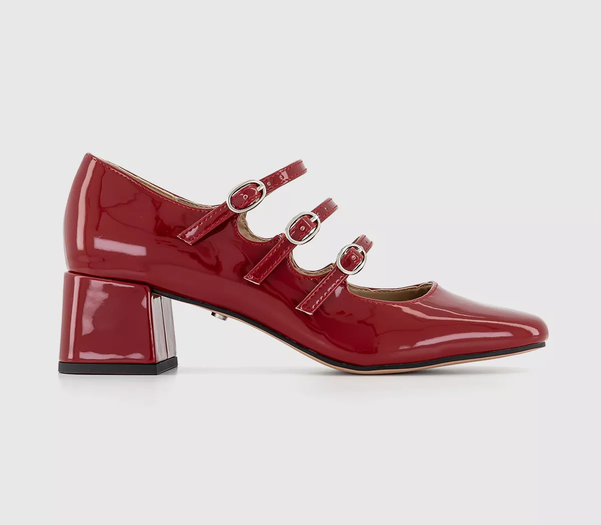 Marvel Triple Strap Mary Jane Block Heels | OFFICE London (UK)