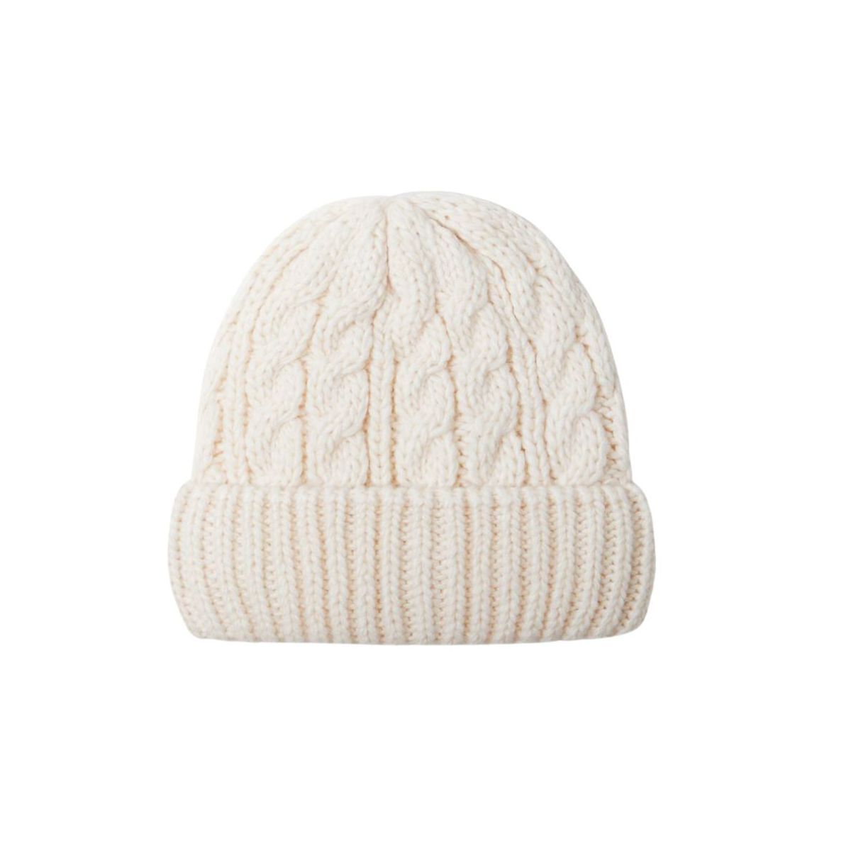 Style Republic Women's Winter Cable Knitted Beanie Hat with Fleece Lining - Beige | Target