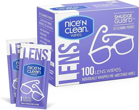 Nice 'n Clean SmudgeGuard Lens Cleaning Wipes (100 Total Wipes) | Pre-Moistened Individually Wrap... | Amazon (US)