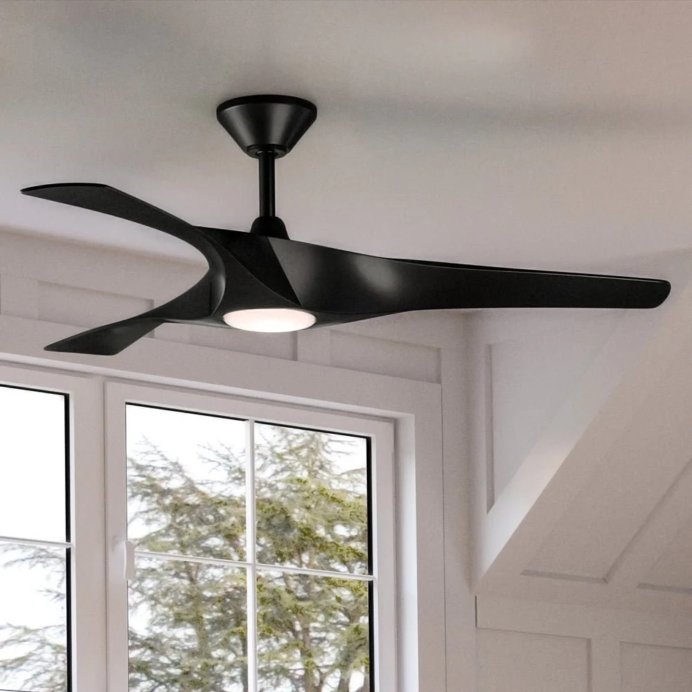UHP9361 Transitional Ceiling Fan 13.5''H x 52''W, Midnight Black Finish, Geraldton Collection | Urban Ambiance, Inc.