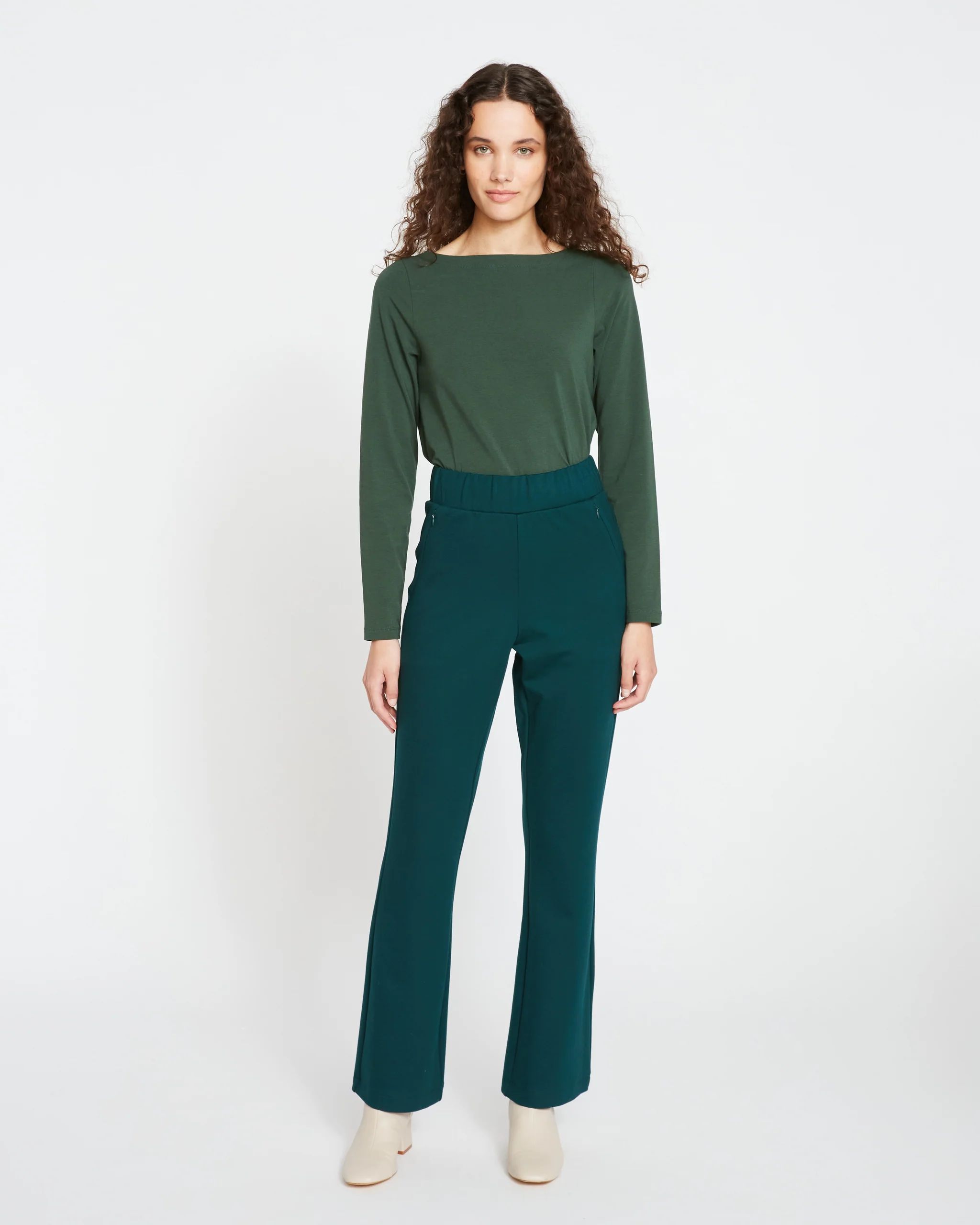 Pull On Bootcut Ponte Pants - Forest Green | Universal Standard
