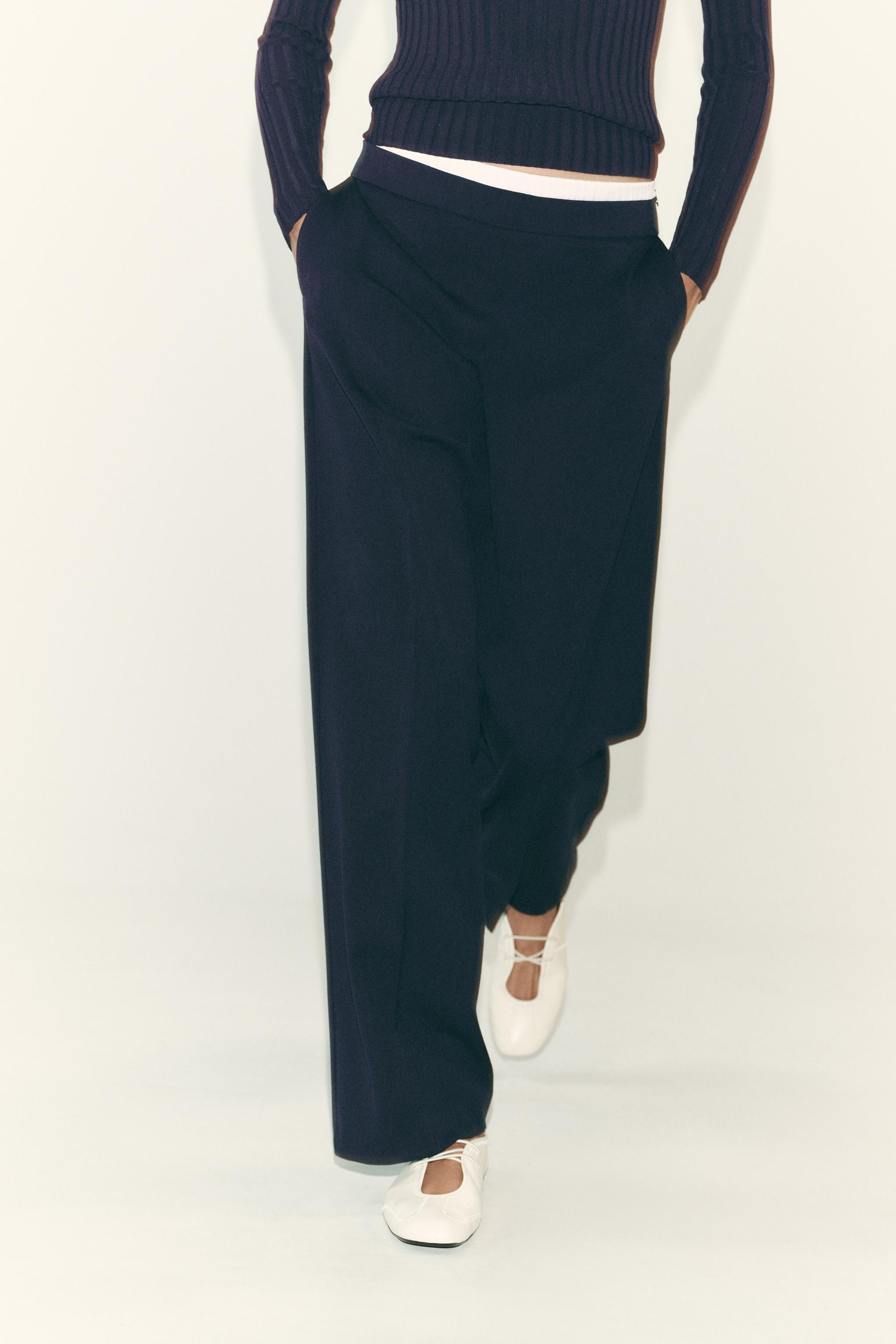 DOUBLE WAIST STRAIGHT LEG PANTS | Zara US