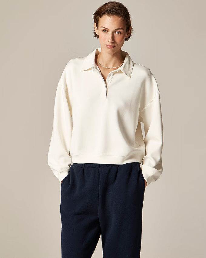 Scuba-knit polo sweatshirt | J. Crew US