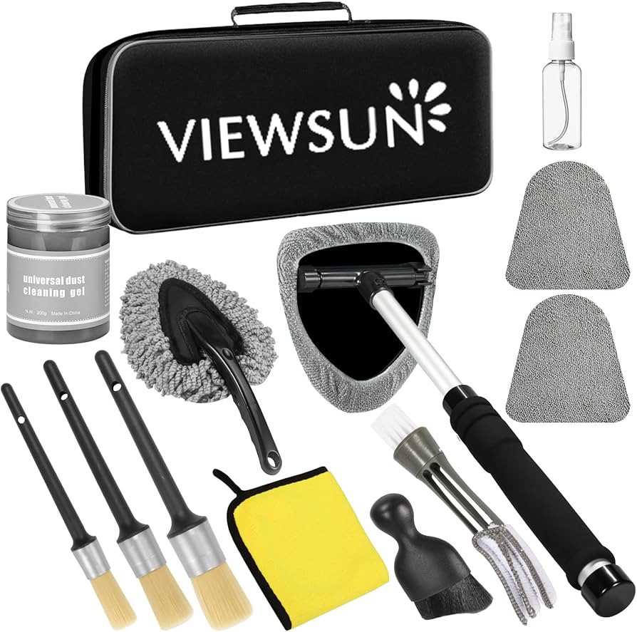 Viewsun Windshield Cleaner Tool, 13Pcs Car Interior Cleaning Kit, Car Detailing Kit Interior Clea... | Amazon (US)