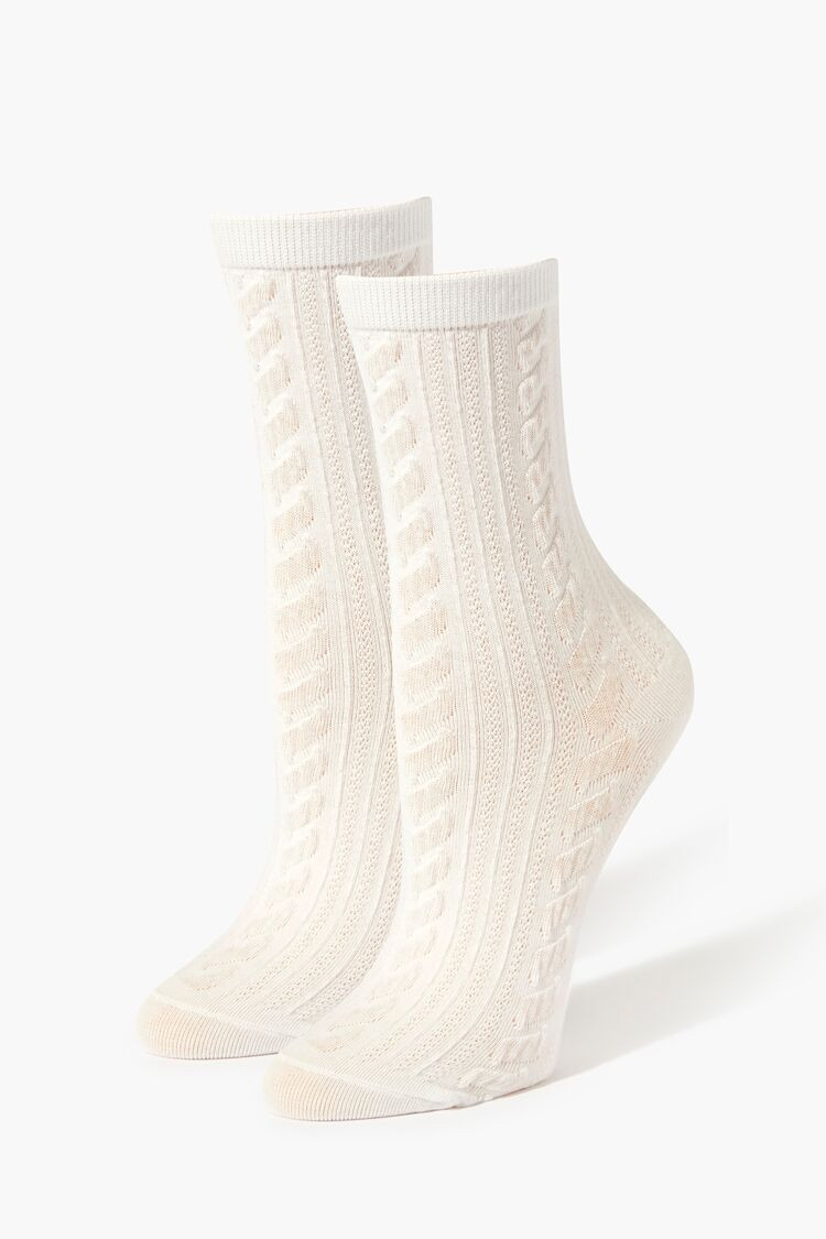 Cable Knit Crew Socks | Forever 21 (US)