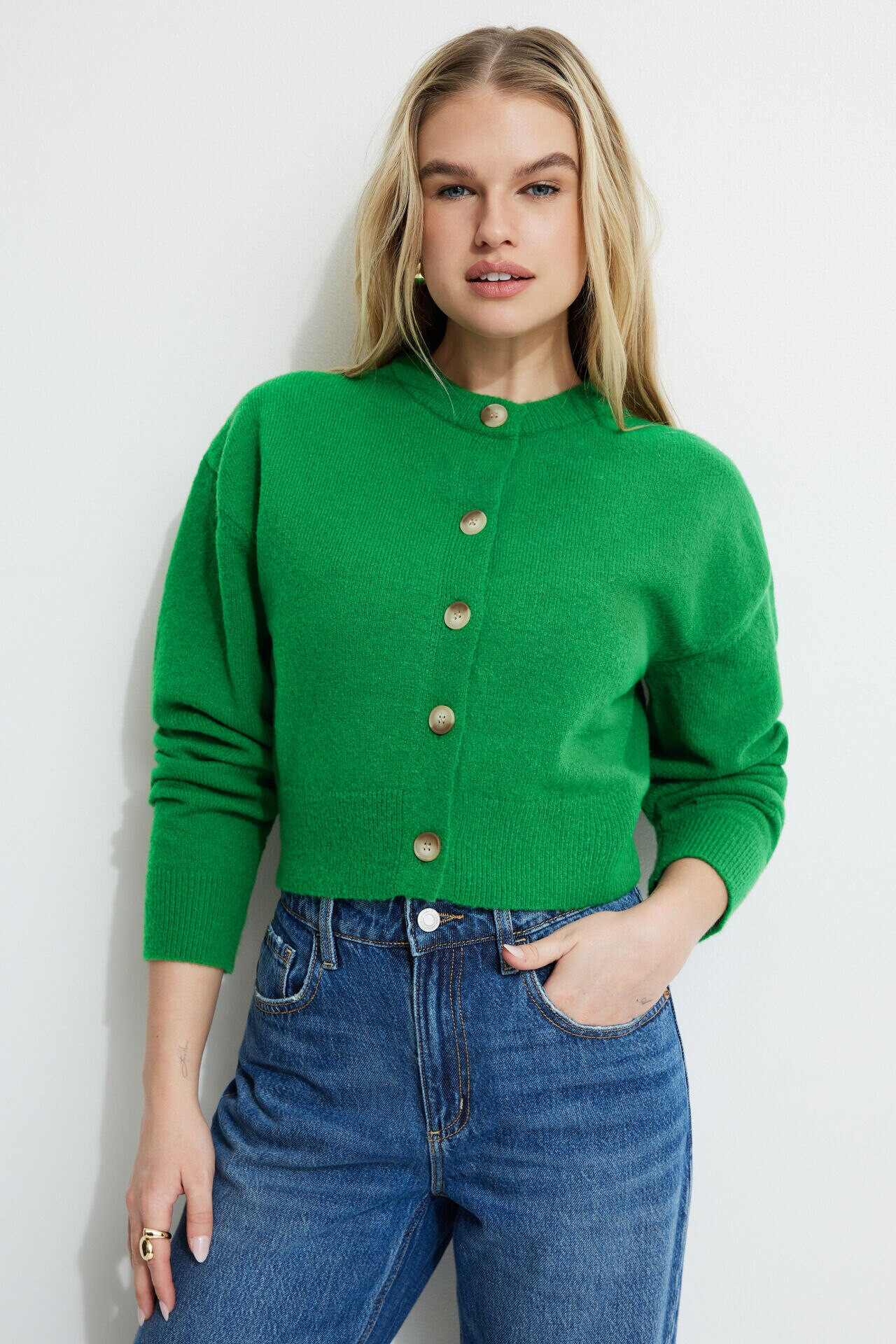 Heavenlyarn™ Catherine Crewneck Cardigan | Dynamite Clothing