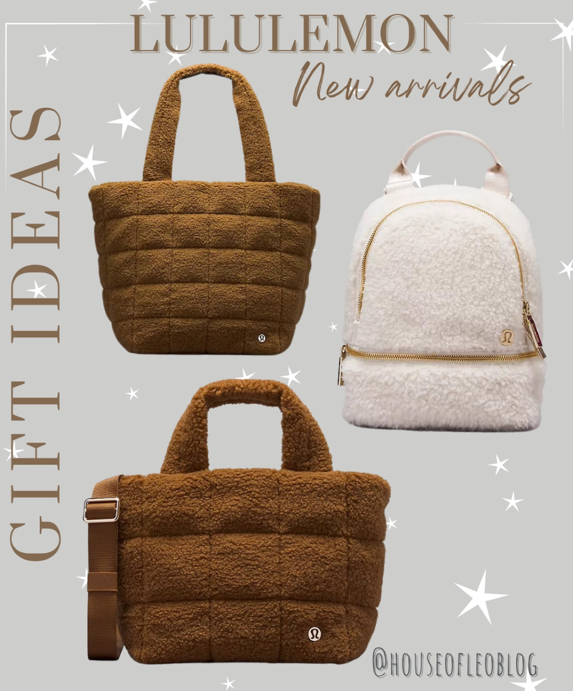 Lululemon bags, Sherpa bag, fleece bag, tote, totes, tote bag, backpack, crossbody bag, gift ideas 

#LTKitbag #LTKGiftGuide #LTKfindsunder100