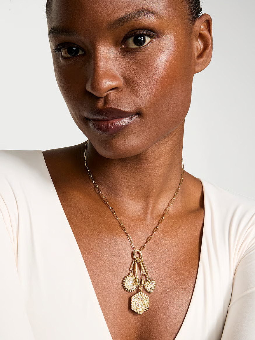 Buy Trio Pendant Paperclip Necklace, Shiny Gold - Order Jewelry online - Victoria's Secret US | Victoria's Secret (US / CA )