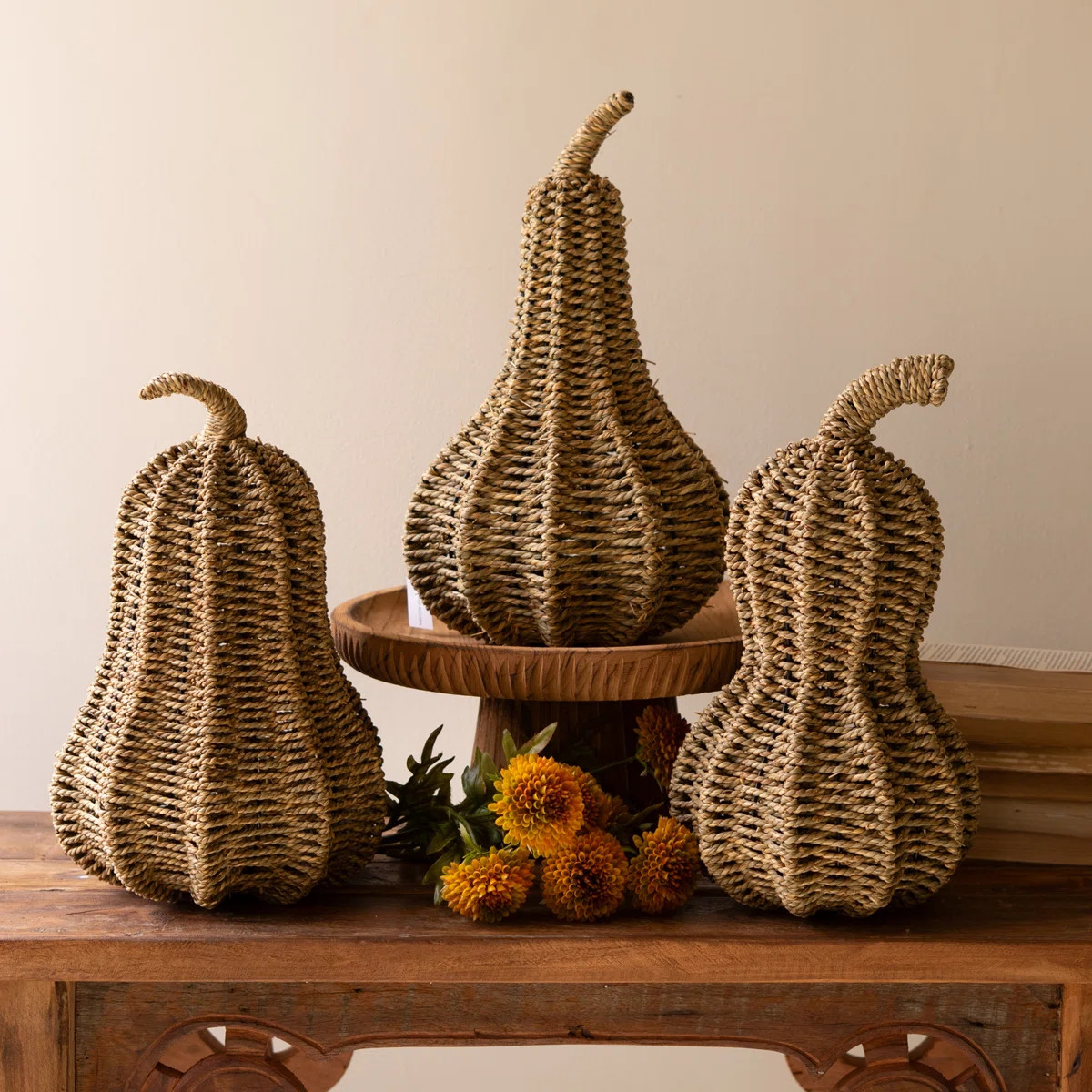 Decorative Vine Gourds – 16"H Handcrafted Set of 3 | Wayfair North America
