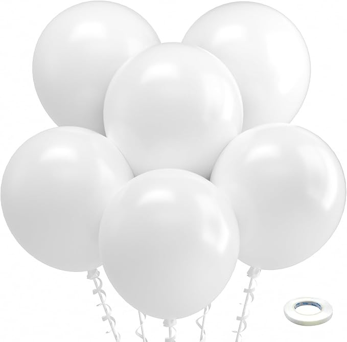 Bezente White Balloons 18 Inch - 30 Pack Large Thick White Balloons Big Round White Latex Balloon... | Amazon (US)