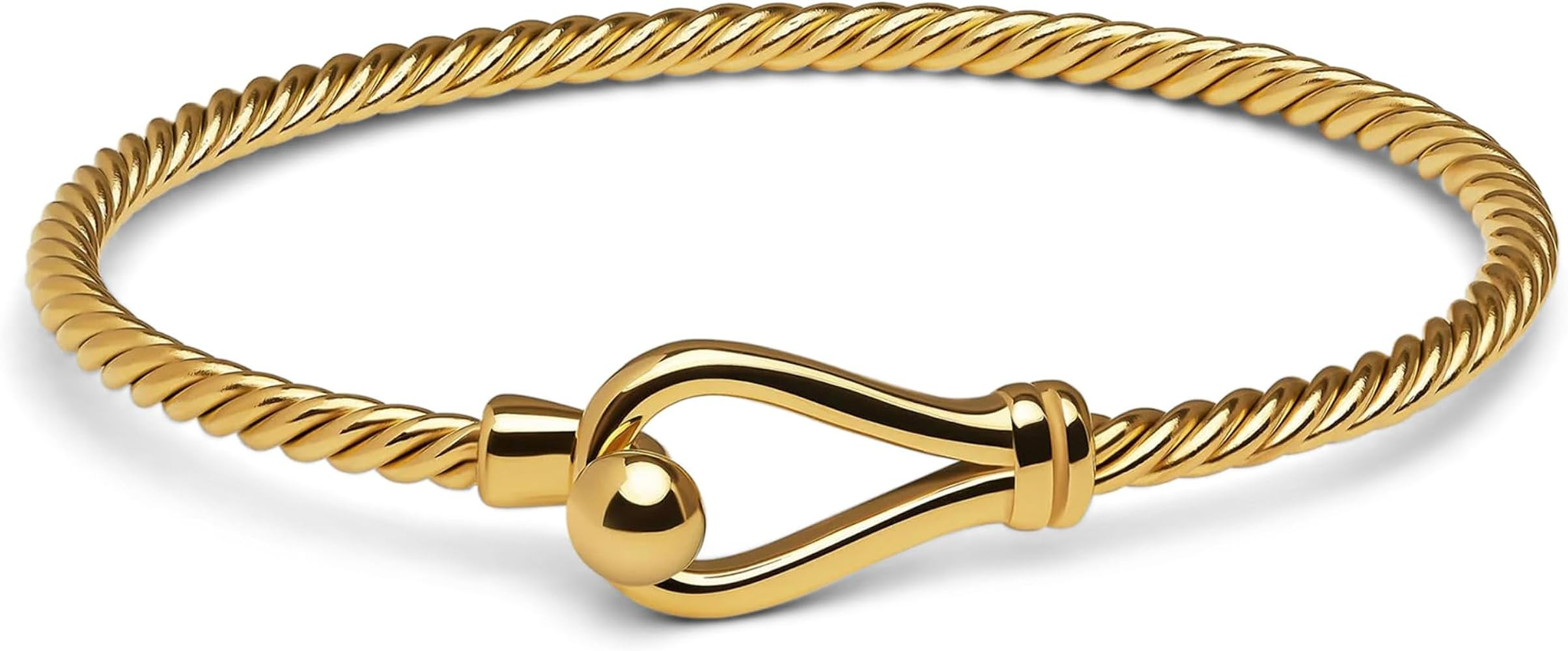 Elegatto Levitre Premium 18K Gold Plated Cable Bracelet for Women | Polished Gold-Plated Stainles... | Amazon (US)