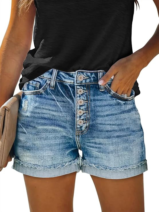 MODARANI Denim Shorts for Women Distressed Jean Shorts Ripped Summer Hot Short | Amazon (US)