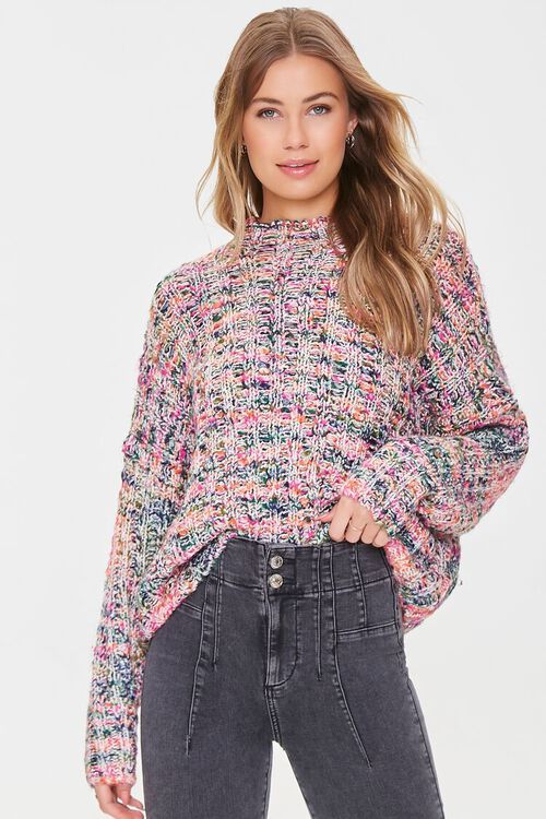 Multicolored Mock Neck Sweater | Forever 21 (US)