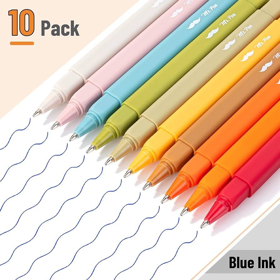 Amazon.com : Mr. Pen- Aesthetic Pens, 10 Pack, Blue Ink, Fast Dry, No Smear Bible Pens No Bleed T... | Amazon (US)
