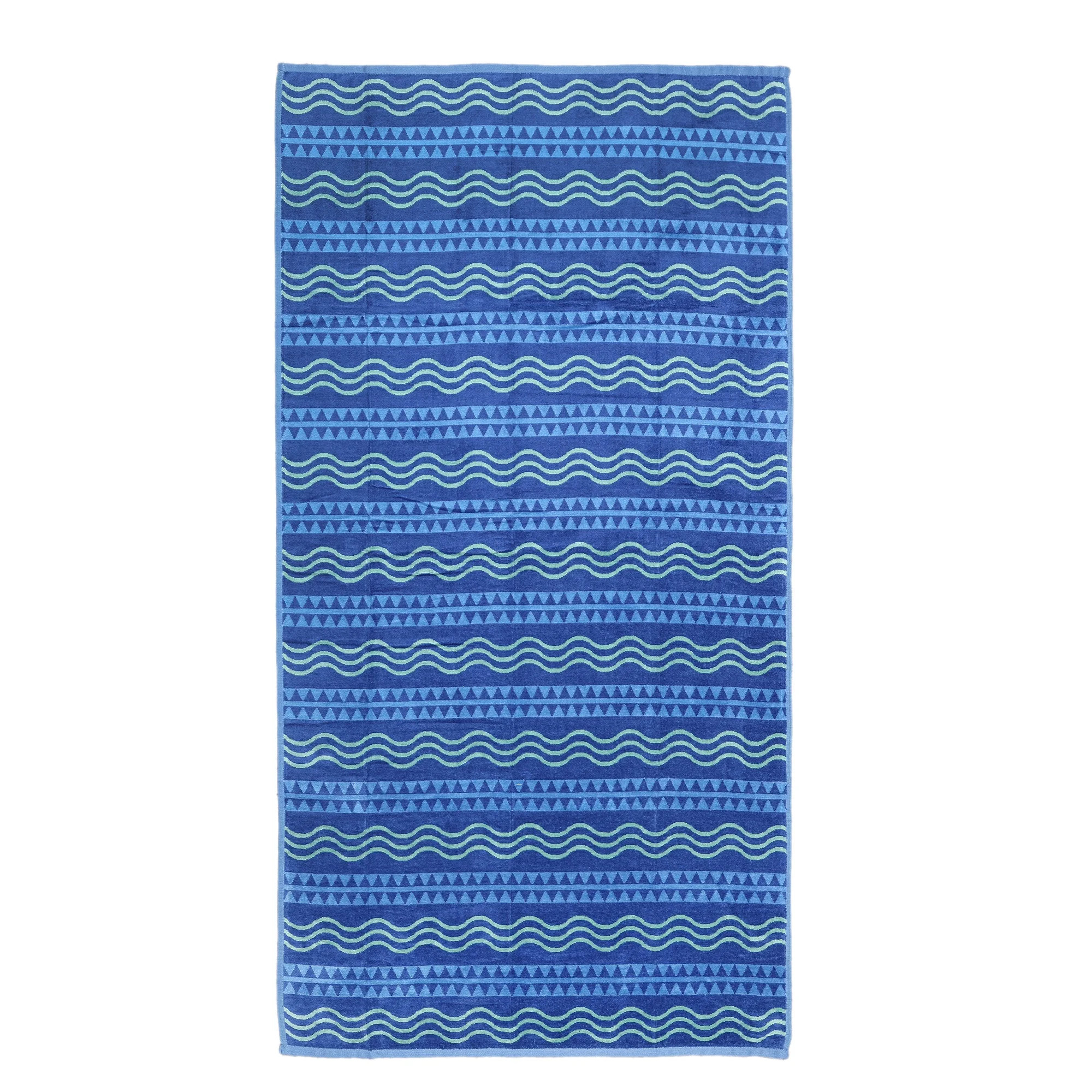 Mainstays Beach Collection Blue Stripe Cotton-Blend Beach Towel | Walmart (US)