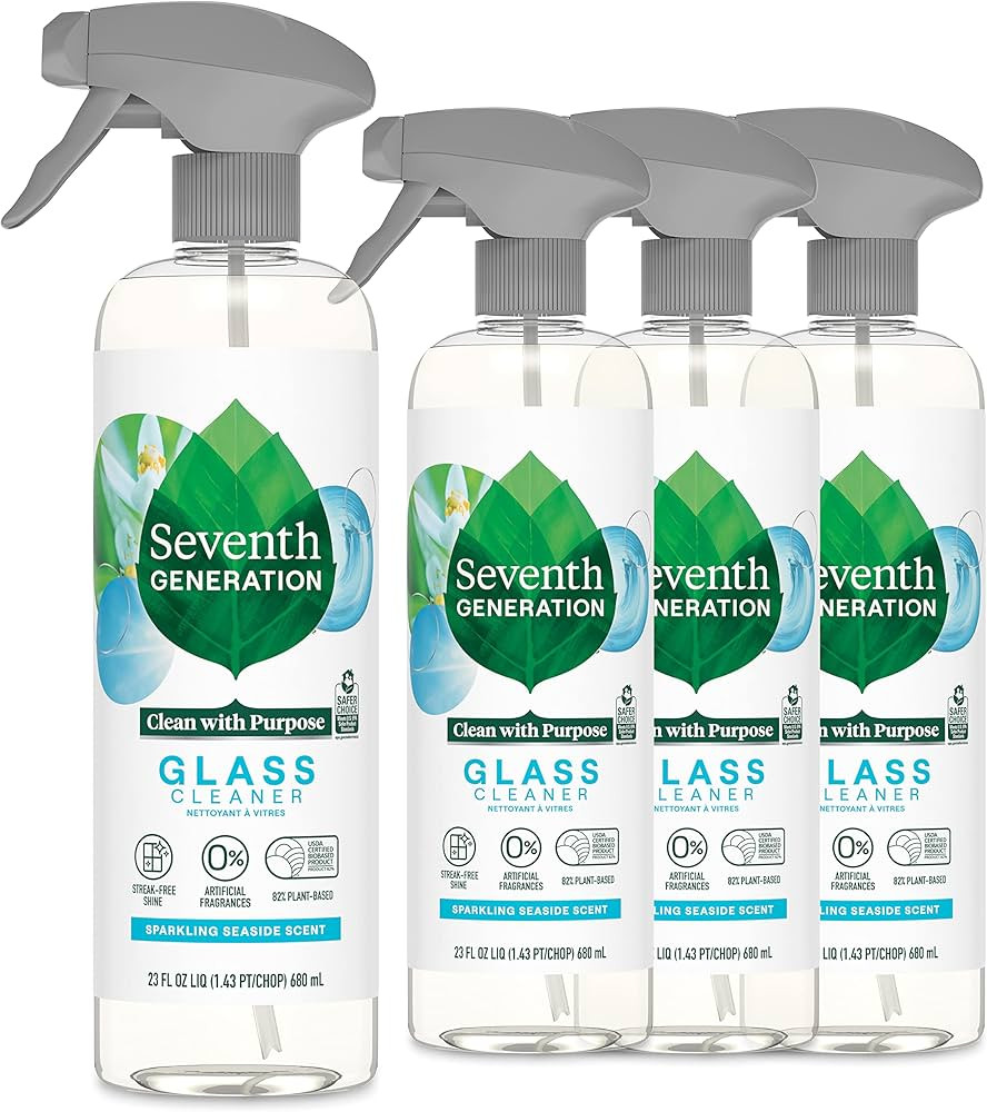 Seventh Generation Glass Cleaner, Biodegradable Formula, Sparkling Seaside Scent, 23 oz (Pack of ... | Amazon (US)