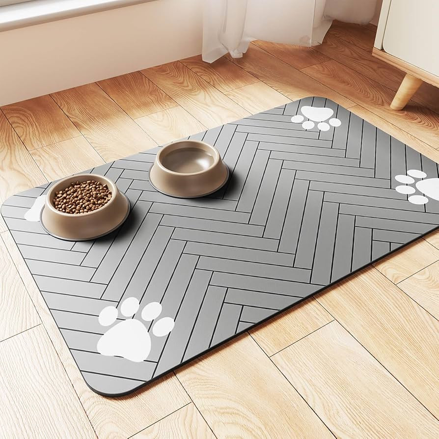 Pet Feeding Mat-Absorbent Pet Placemat for Food and Water Bowl, with Waterproof Rubber Backing, Q... | Amazon (US)