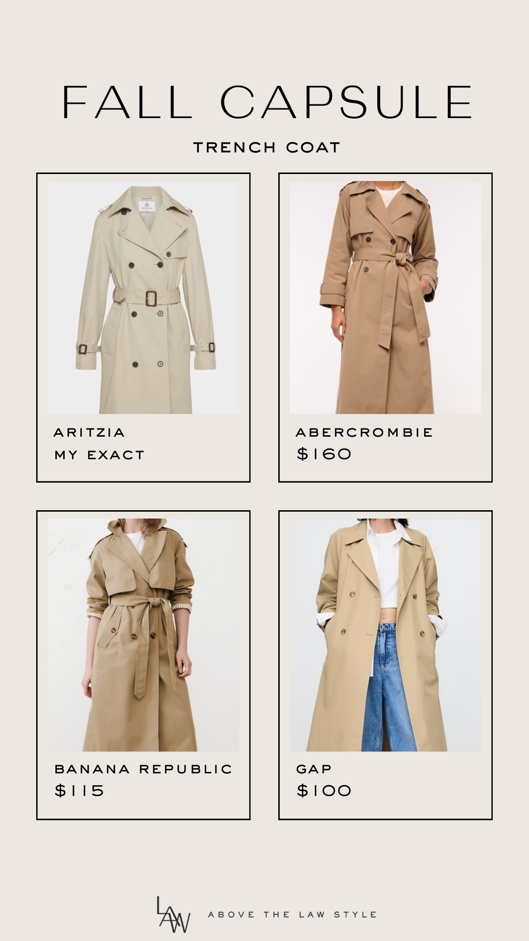 Fall Capsule: Trench Coat

#LTKStyleTip #LTKFindsUnder100 #LTKFindsUnder50